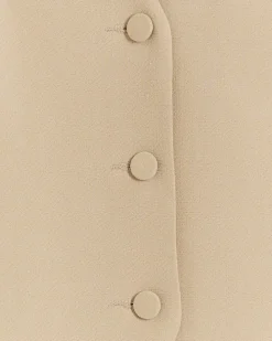 Beige button up long waistcoat