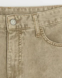 Beige high waisted relaxed straight jeans
