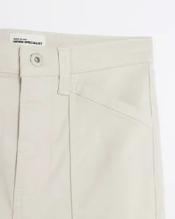 Beige high waisted skinny cargo jeans