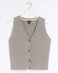 Beige knit waistcoat