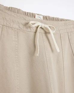 Beige lyocell cuffed joggers