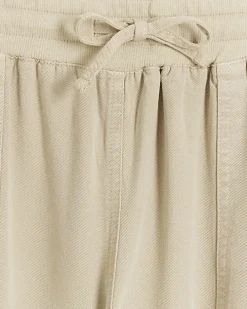 Beige lyocell elasticated joggers
