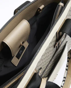 Beige RI monogram tote bag