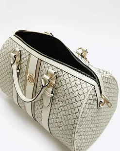 Beige RI monogram travel bag