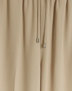 Beige side stripe wide leg joggers
