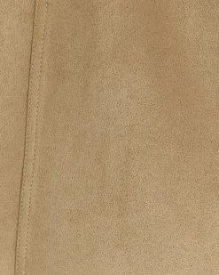 Beige suedette elasticated mini skirt