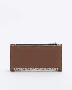 Beige wave RI monogram purse