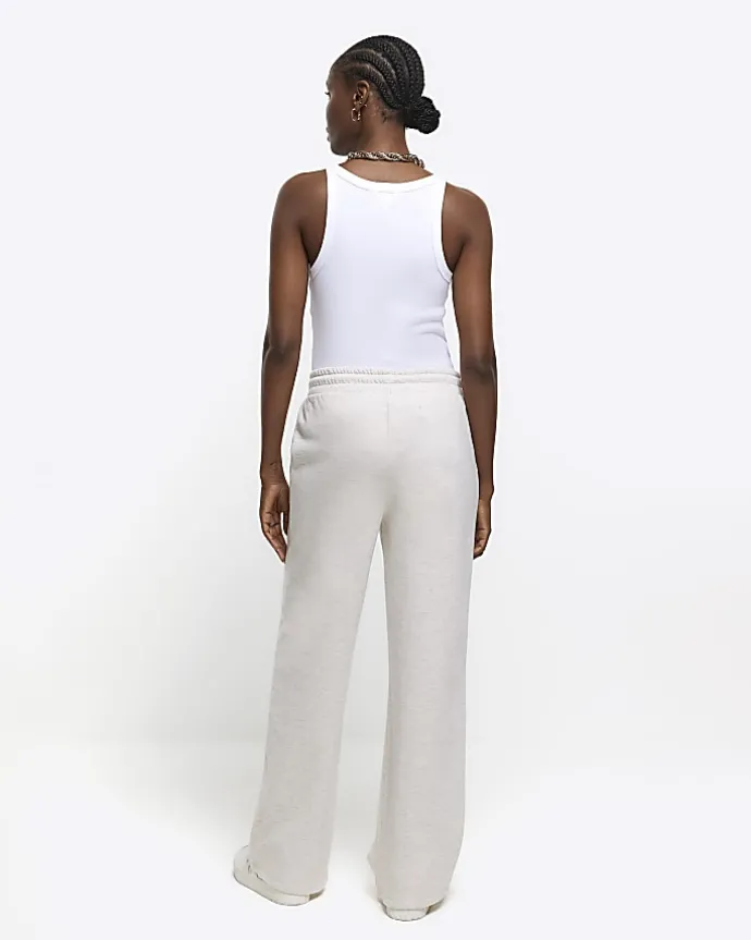 Beige wide leg joggers
