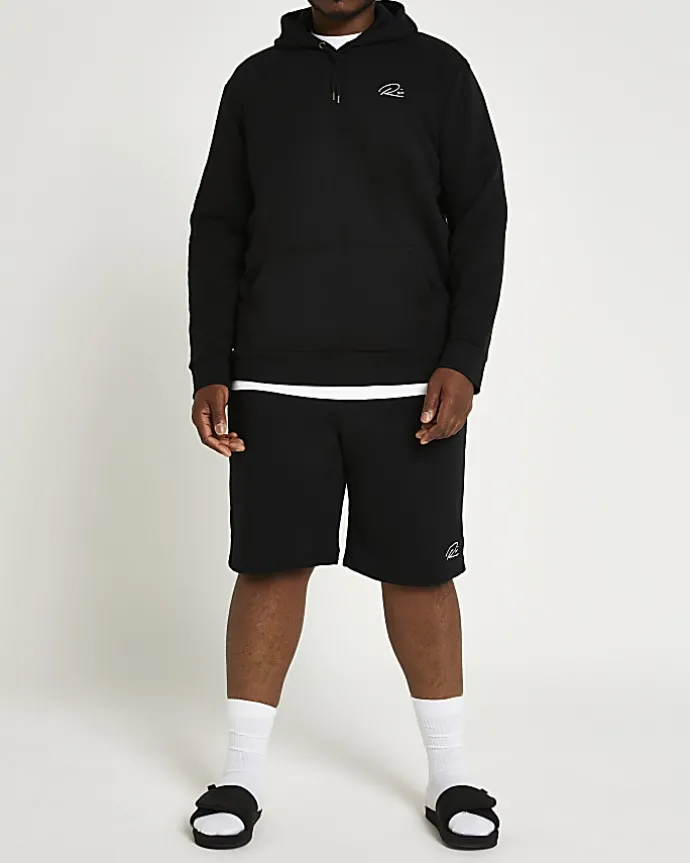Big & Tall black RI slim fit hoodie