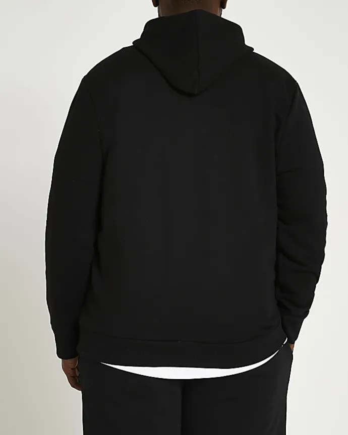 Big & Tall black RI slim fit hoodie
