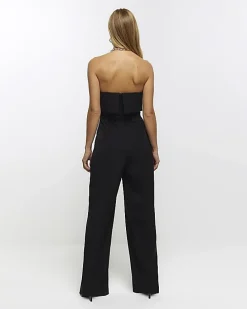 Black blazer bandeau jumpsuit