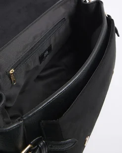 Black buckle satchel bag