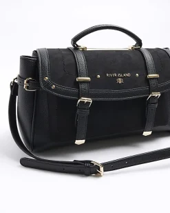 Black buckle satchel bag