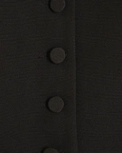 Black button front waistcoat