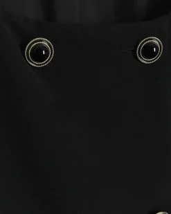 Black button up shift mini dress
