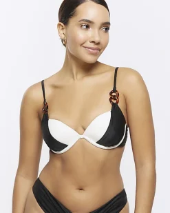 Black colour bock plunge bikini top