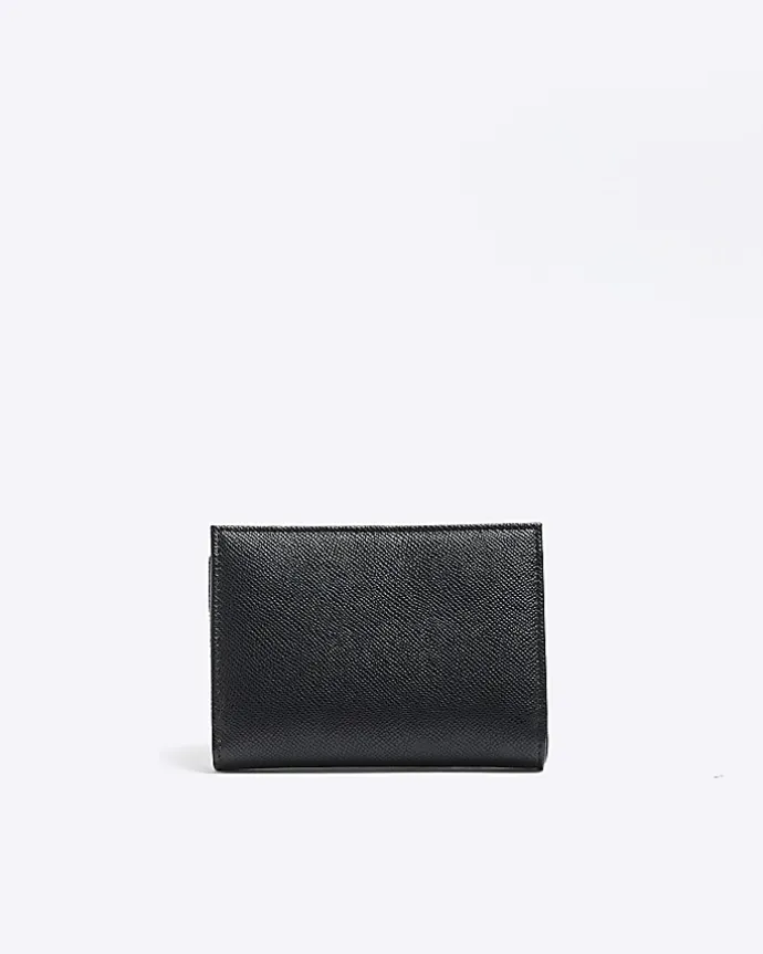 Black contrast panel foldover purse
