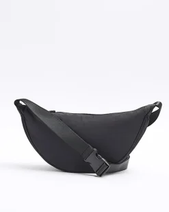 Black crinkle bum bag