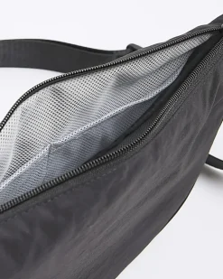 Black crinkle bum bag