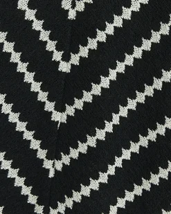 Black crochet stripe long sleeve top