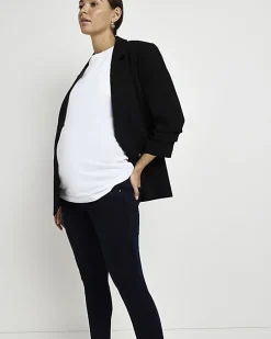 Black denim maternity skinny jeans