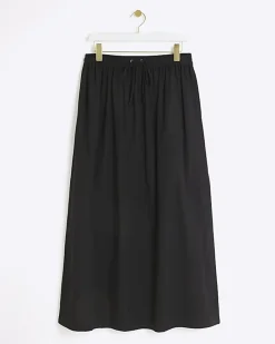 Black elasticated waist maxi skirt