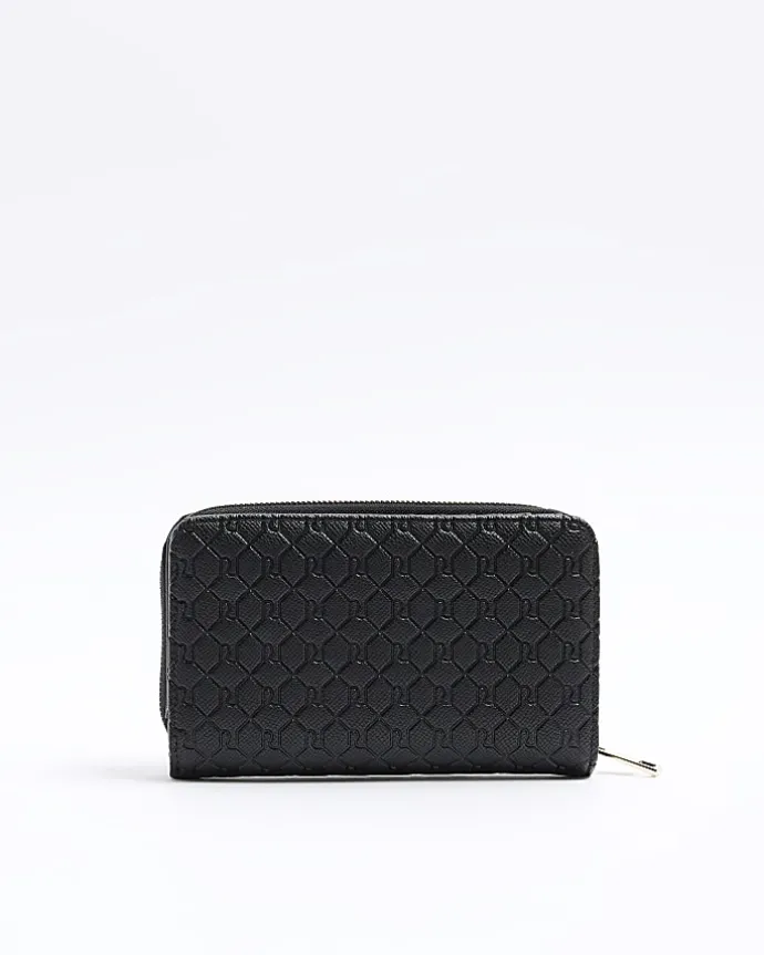 Black embossed envelope purse