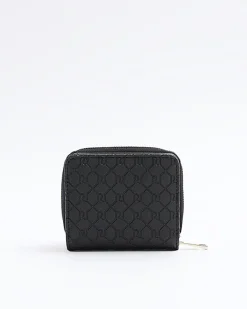 Black embossed purse