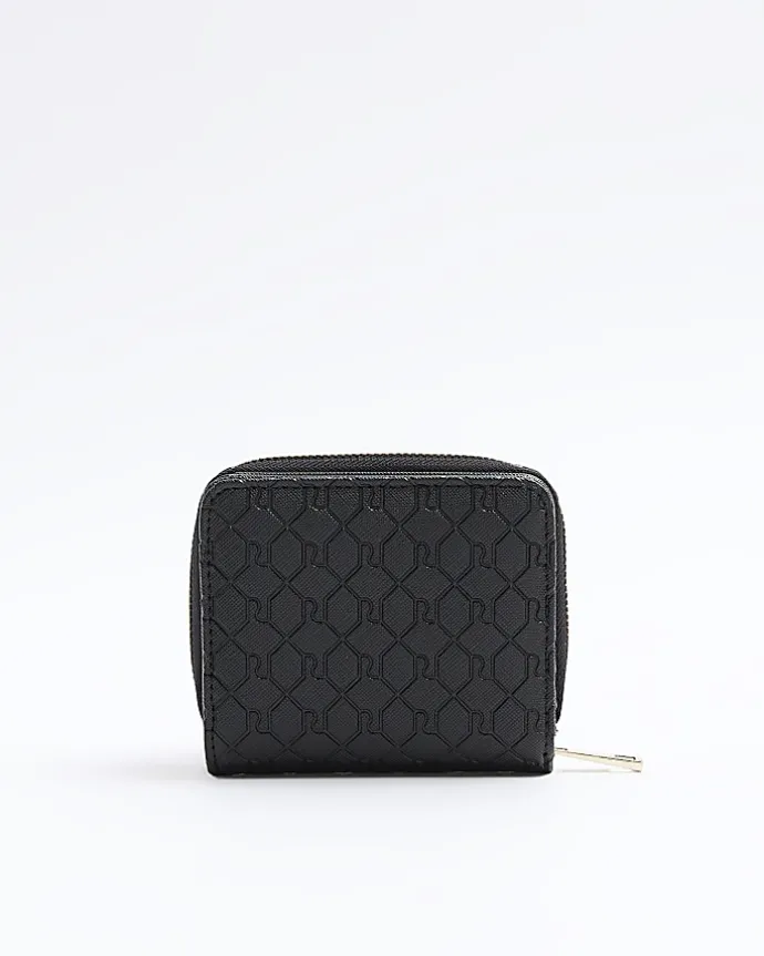 Black embossed purse