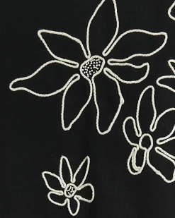 Black embroidered floral sweatshirt