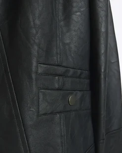 Black Faux Leather Blazer
