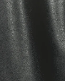 Black faux leather tailored maxi skirt