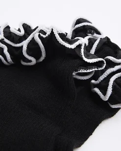 Black frill ankle socks