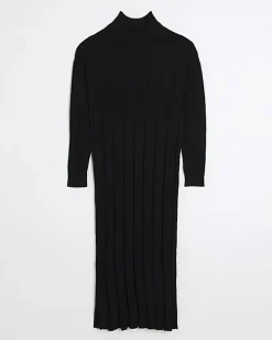 Black high neck jumper maxi dress