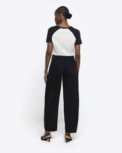 Black High Waisted Barrell Jeans