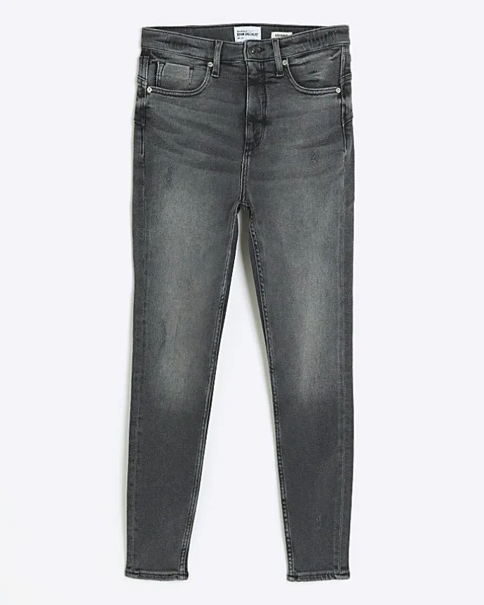 Black high waisted bum sculpt skinny jeans