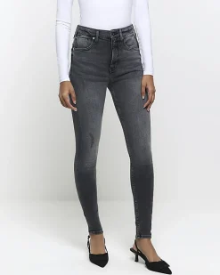 Black high waisted bum sculpt skinny jeans