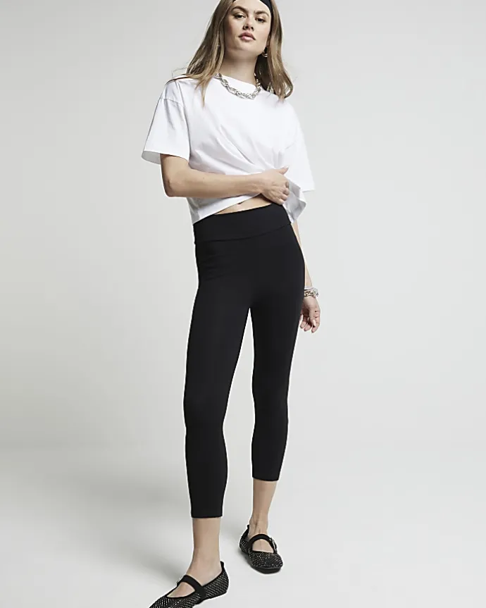 Black high waisted cropped leggings