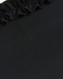 Black high waisted frill bikini bottoms