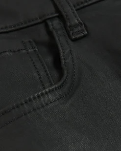 Black high waisted slim coated jeans