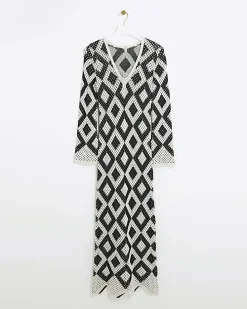 Black knit bodycon maxi dress