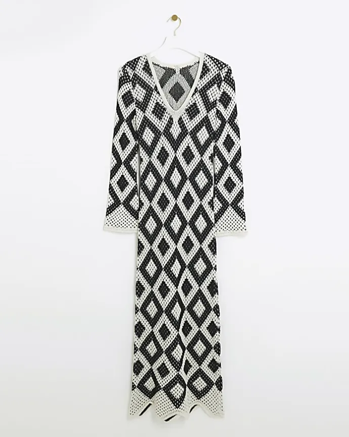 Black knit bodycon maxi dress