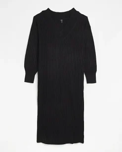 Black knit jumper midi dress