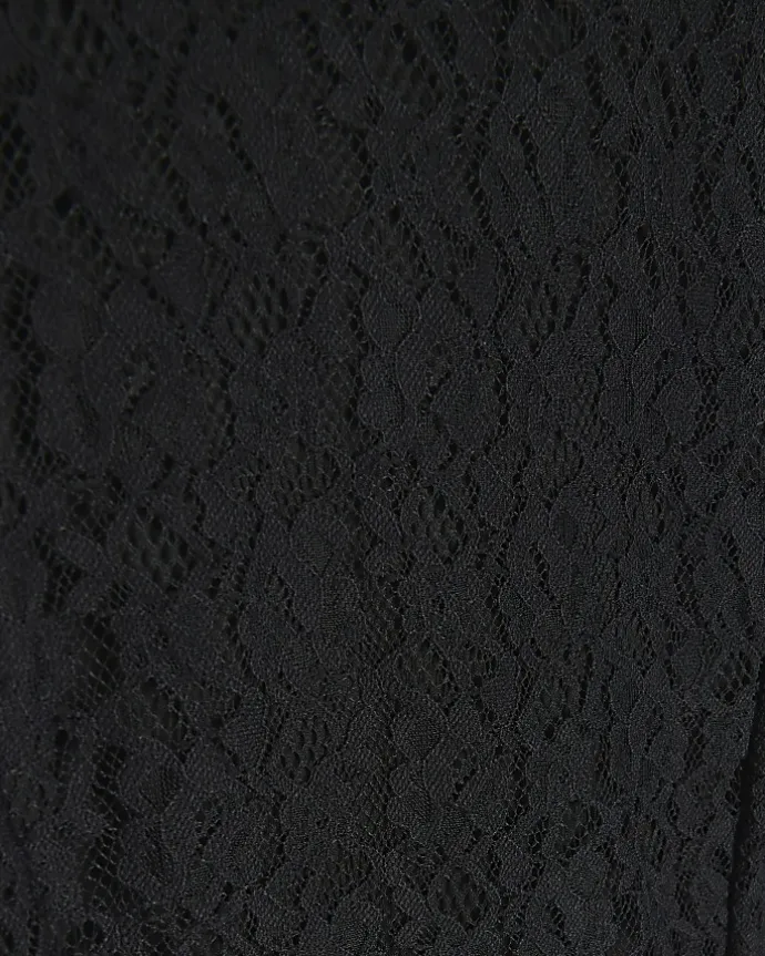 Black lace split hem bodycon midi dress