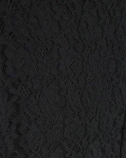 Black lace split hem bodycon midi dress