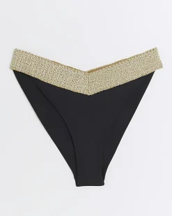 Black low waist bikini bottoms