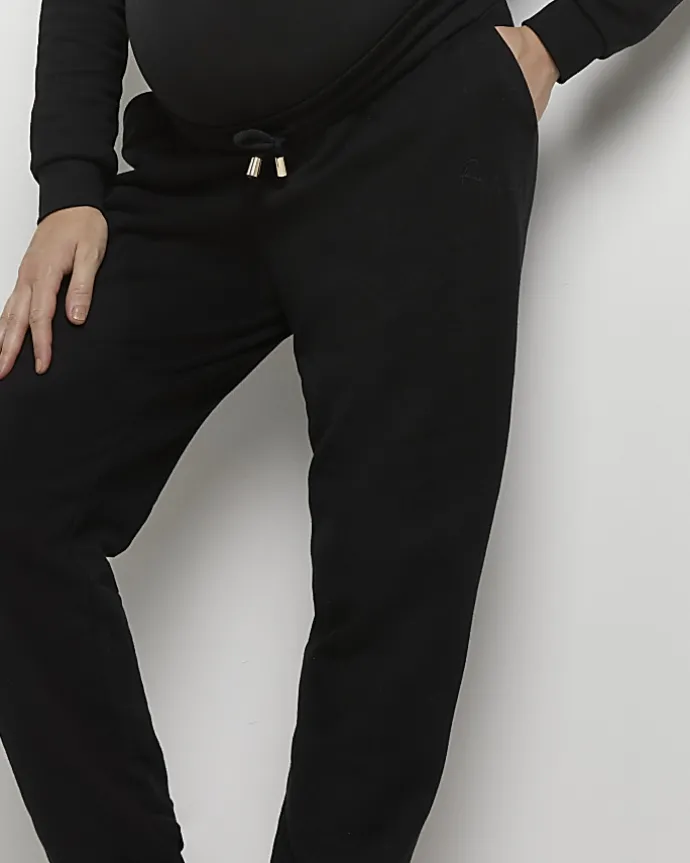 Black maternity joggers