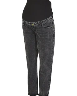 Black mid rise maternity mom jeans