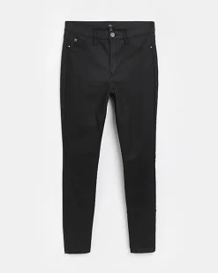 Black Molly coated mid rise skinny jeans