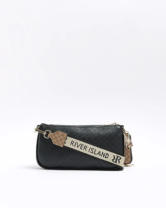 Black monogram pouchette bag